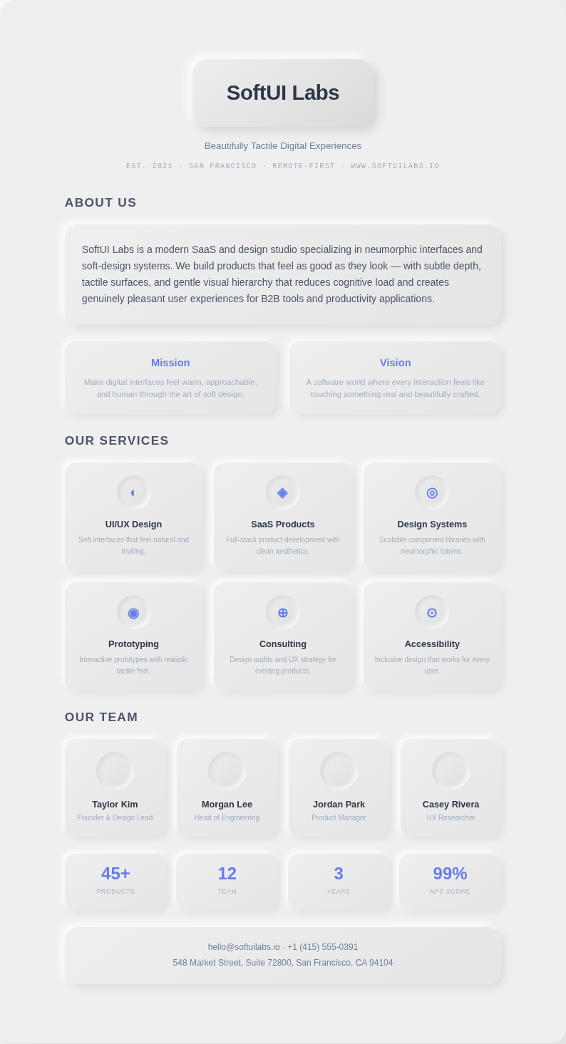 Neomorphism soft company profile